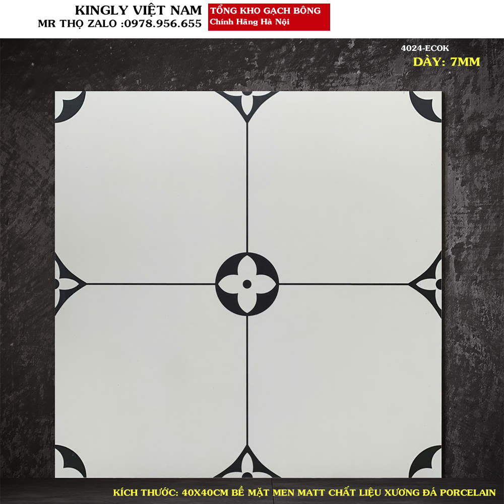 Gạch bông lát nền 40x40 Trung Quốc 4024